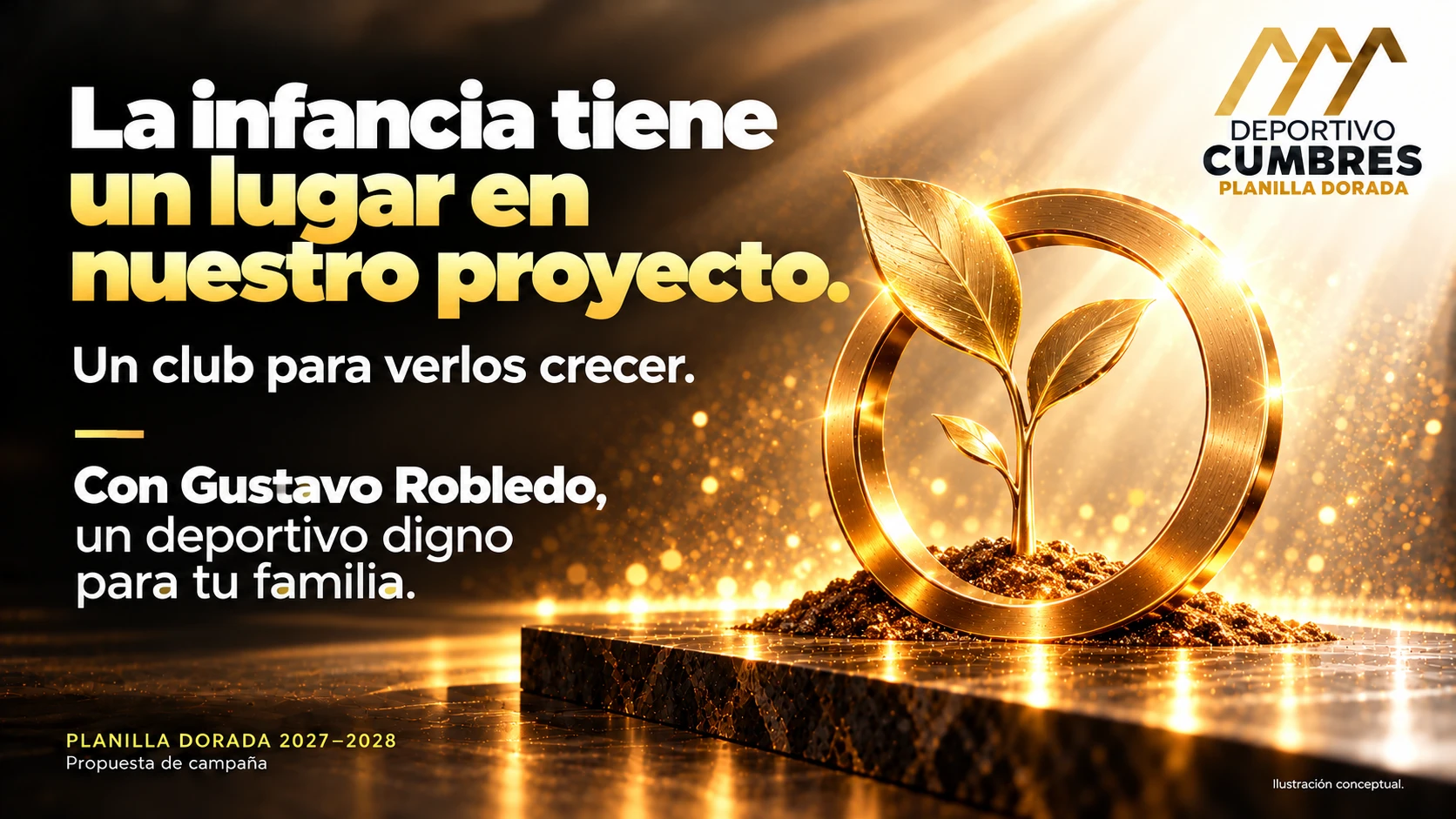 Brote dorado que simboliza el compromiso con la infancia y las familias.